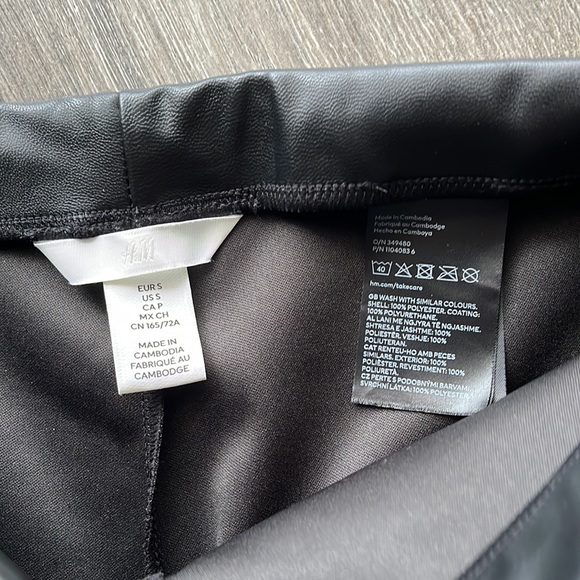 H&M | Black Pleather Skinny Pants - Picture 3 of 7